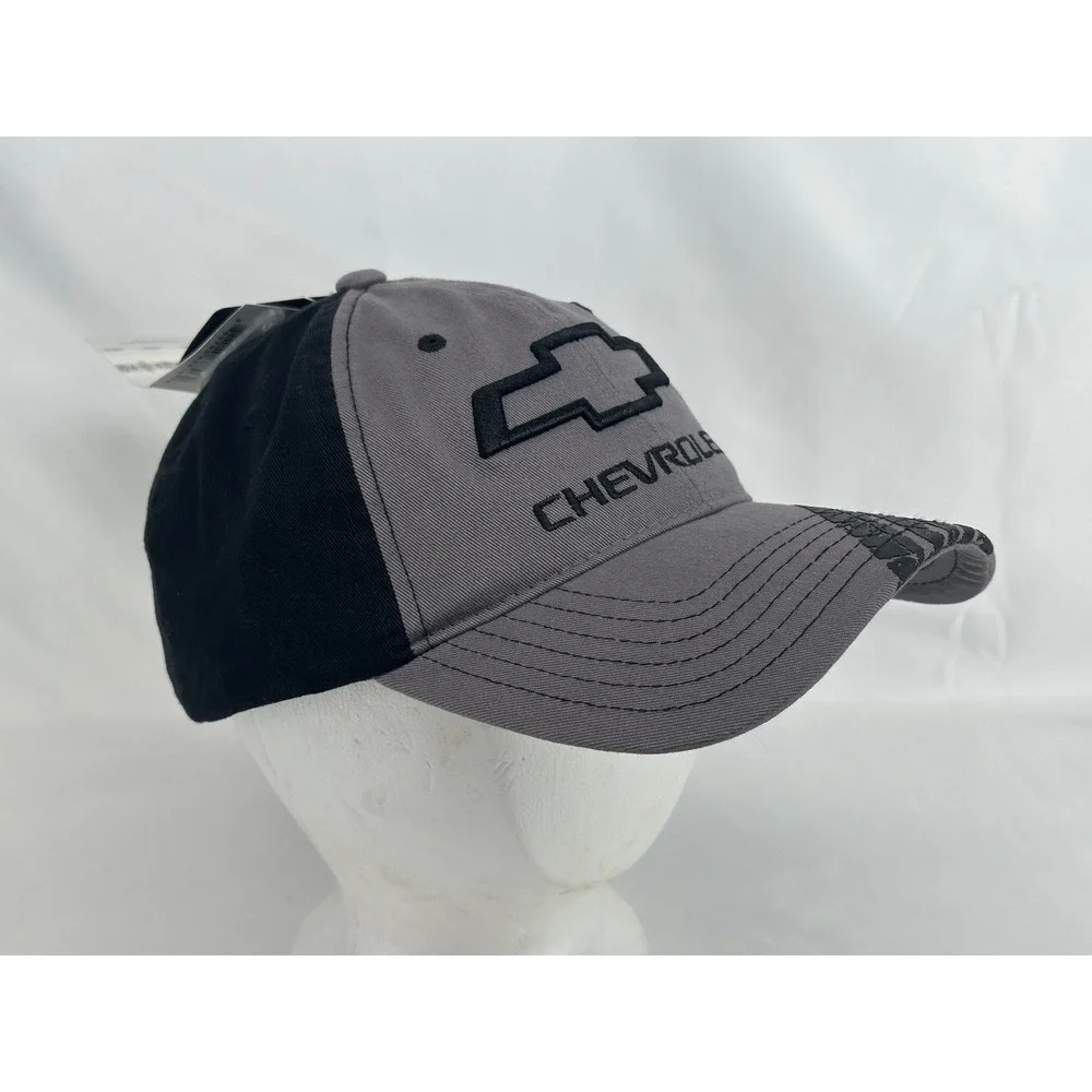 Chevrolet Baseball Cap Mens OSFM Grey Black GM Licensed Tire Tread Logo Hat